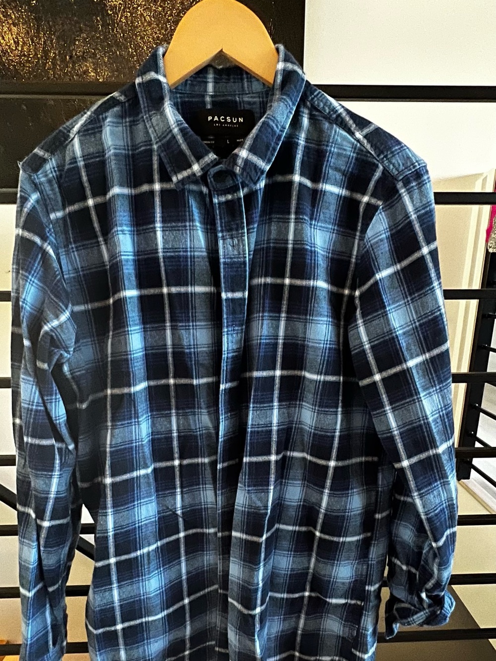 PacSun Blue & Navy Plaid Button-Down Shirt